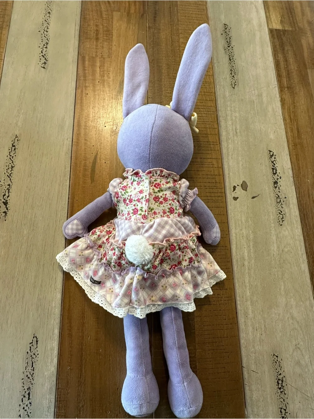 Matilda Jane Lavender Bunny Plush with Floral Ruffled Dress